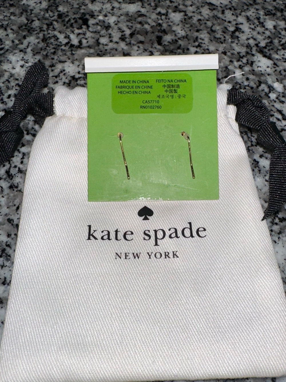 NWT Kate Spade Pink and Gold Earrings with Dusty - Picture 5 of 5